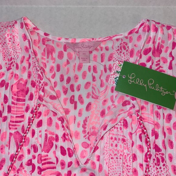 Lilly Pulitzer Womens Marilina‎ Raz Berry (Style 28738) Top Blouse, Size XS NWT - Picture 4 of 11